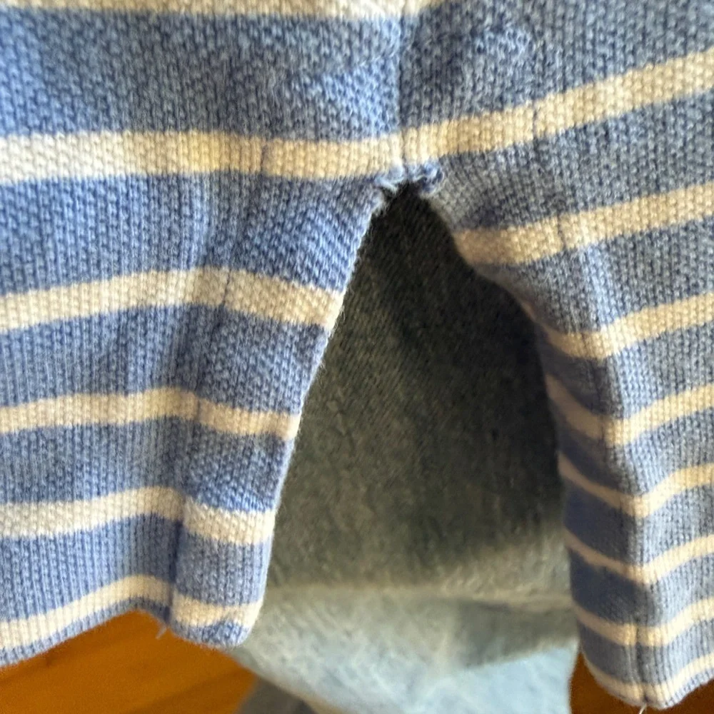 Ralph Lauren Blue and White Striped Polo Shirt with Red horse Logo